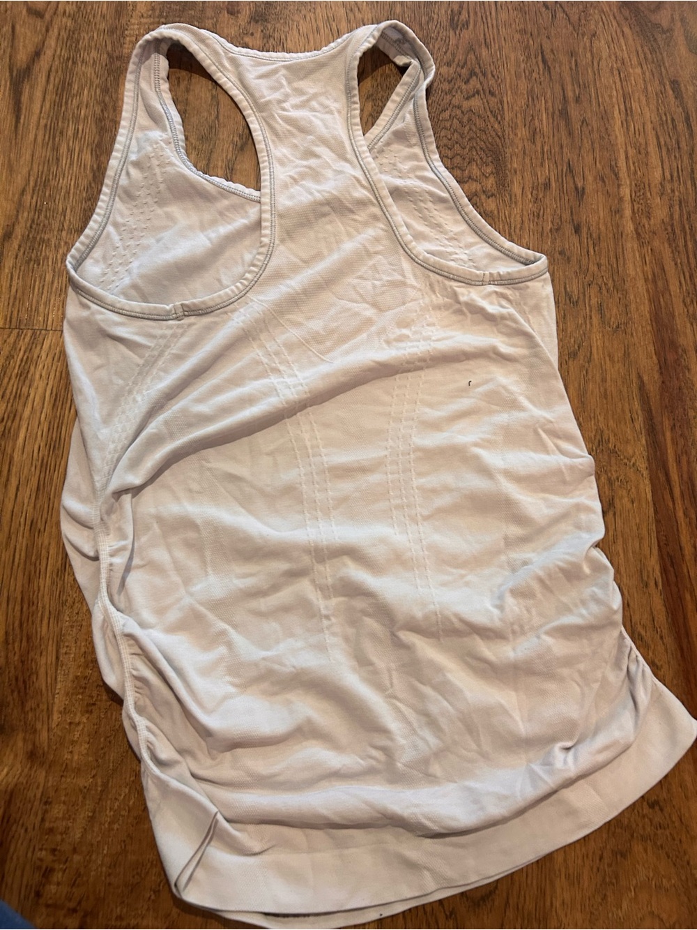 Athleta Light Gray Ruched Racerback Tank Top - Picture 2 of 5